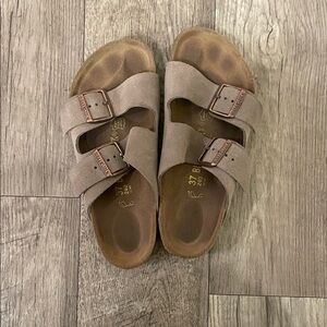 Birkenstock Taupe Suede Arizona Sandals Size 37